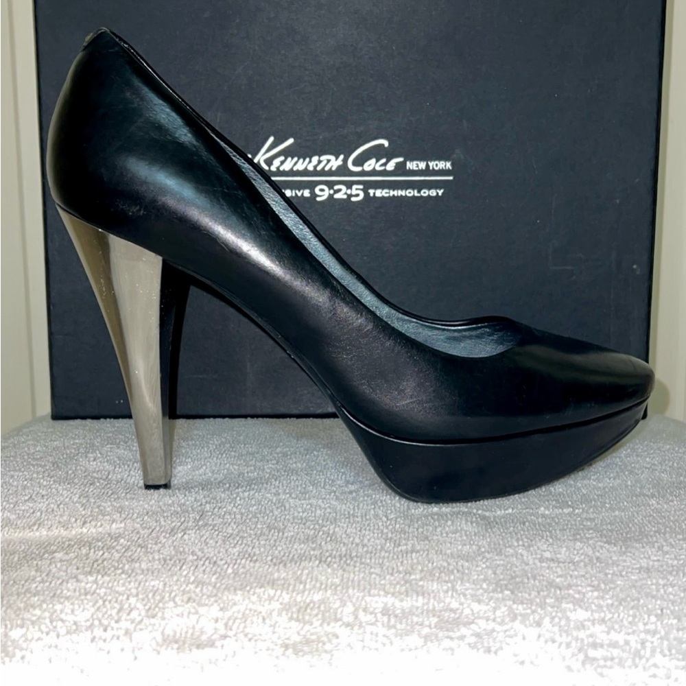 Kenneth Cole New York Black and Silver Heels